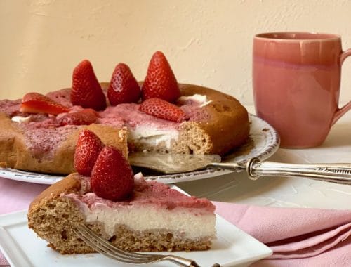 torta a basso in dice glicemico con coulis di fragole e ricotta zucchineinfuga